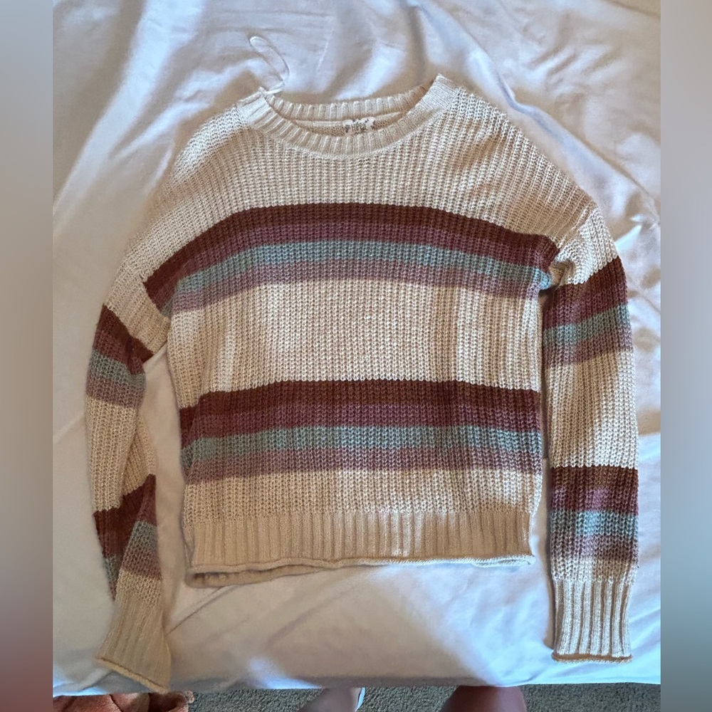 multi colored striped sweater
